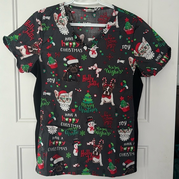 Christmas Scrub Top - Picture 1 of 2